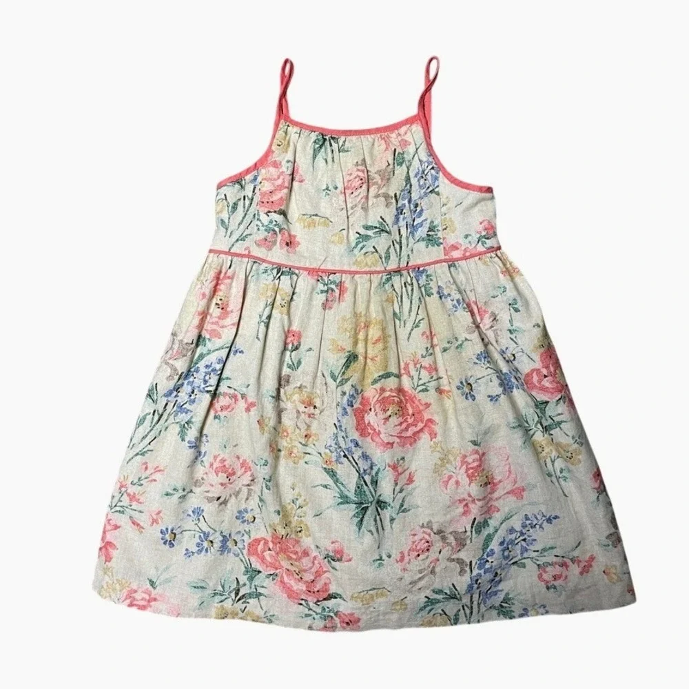 Ralph Lauren Floral Sundress Kids 24M Pink Linen‎ Blend Dress